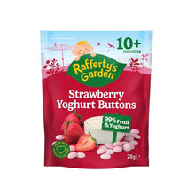 RAFFERTY'S GARDEN STRAWBERRY YOGHURT BUTTONS BABY FOOD SNACK 10+ MONTHS 28G