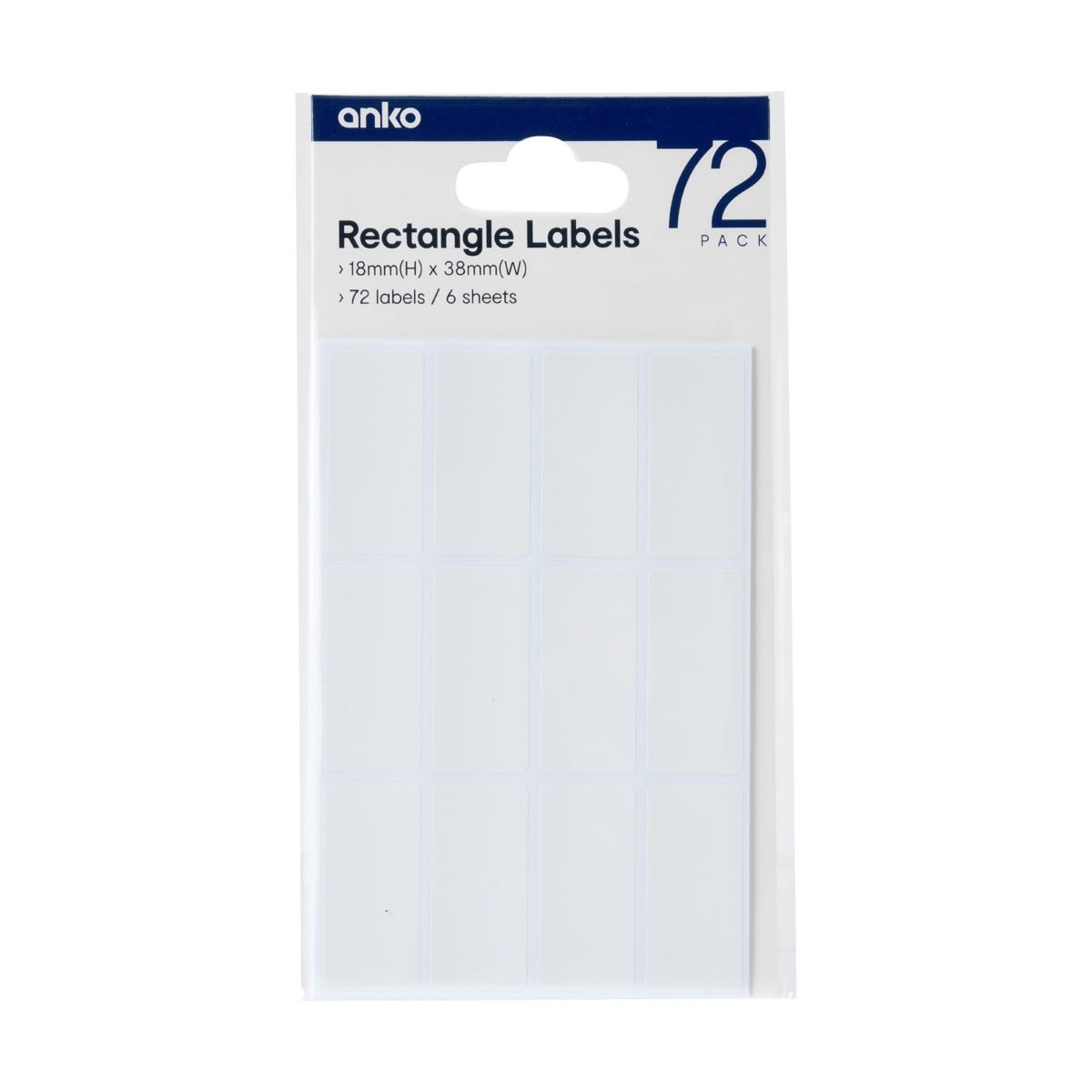 72 Pack Rectangle Labels