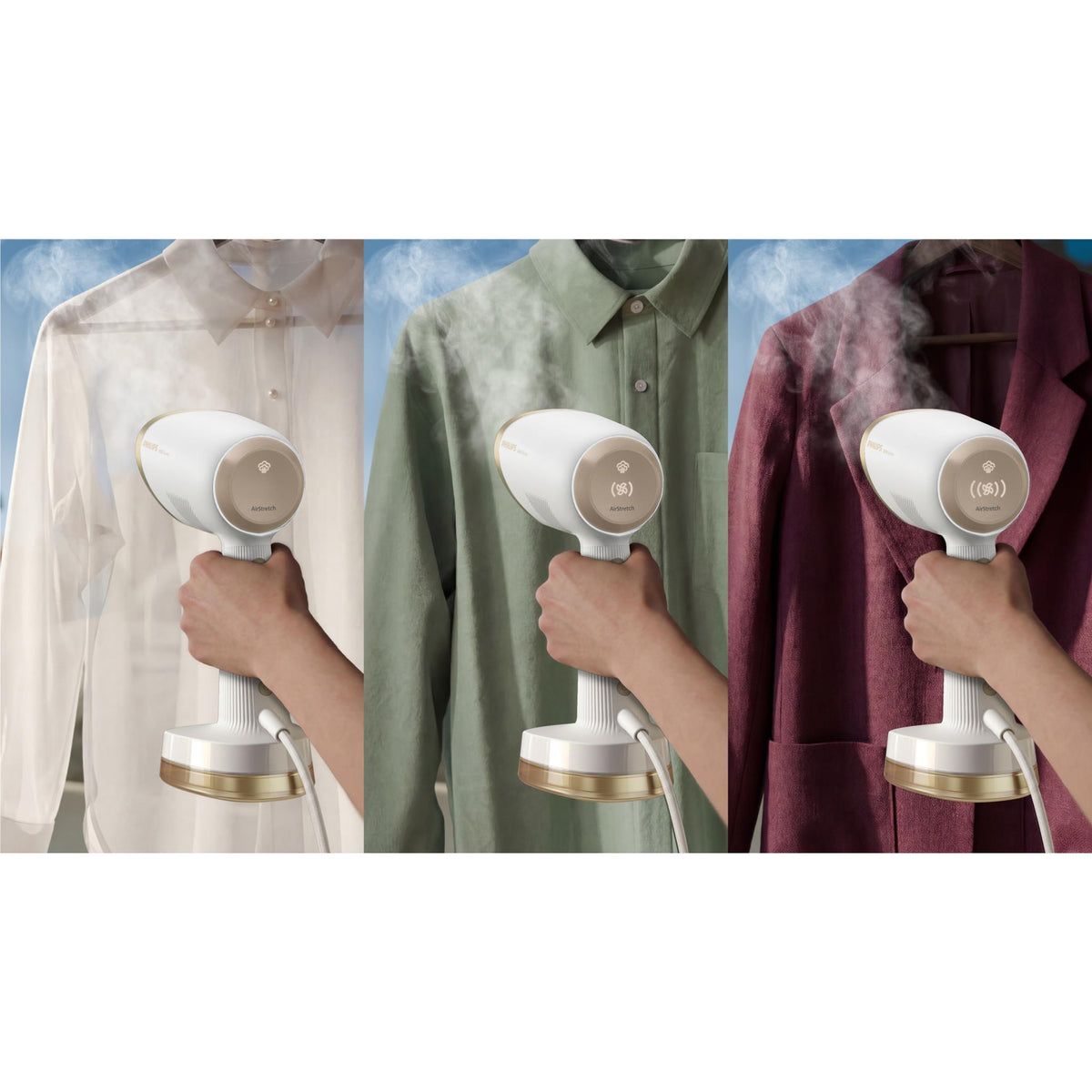 Philips 8000 Series AirStretch Handheld Steamer (Silk White)