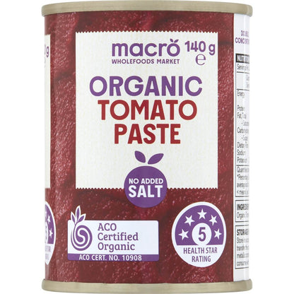 Macro Organic Tomato Paste No Added Salt 140g