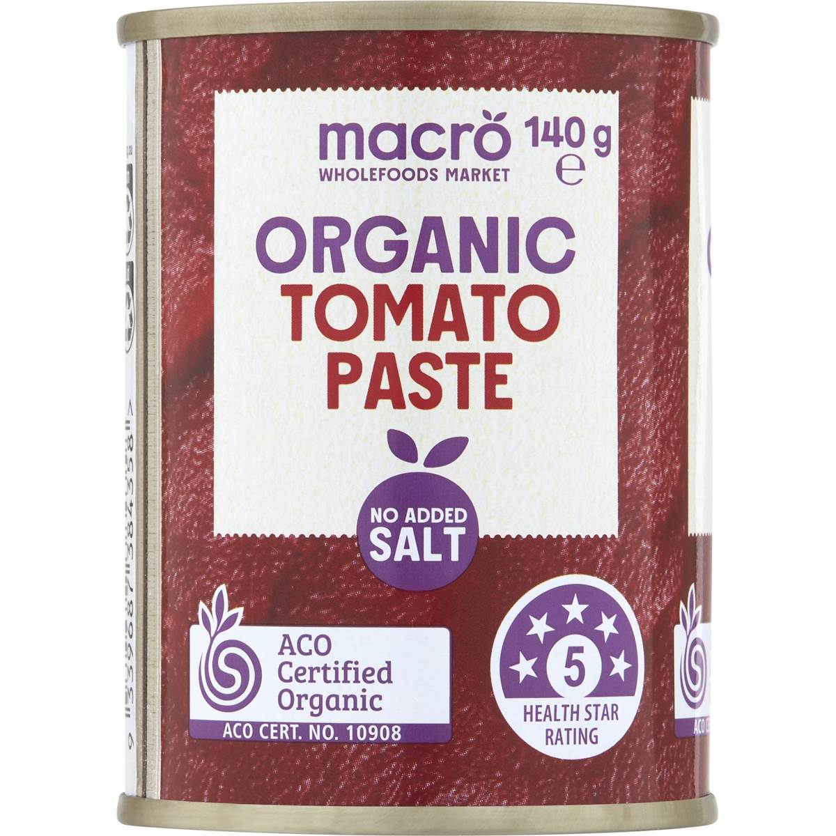 Macro Organic Tomato Paste No Added Salt 140g
