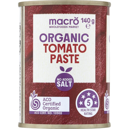 Macro Organic Tomato Paste No Added Salt 140g