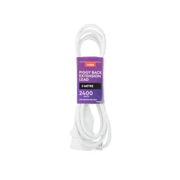 COLES 2M PIGGYBACK EXTENSION LEAD