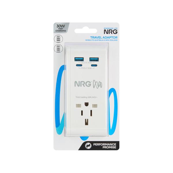 NRG TRAVEL ADAPTOR WORLD TO AUSTRALIA AND NZ