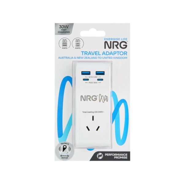 NRG TRAVEL ADAPTOR AU/NZ TO UK