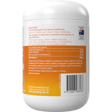 Nature's Way Vitamin C 500mg Chewable Tablets 320 pack