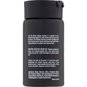 Jack The Barber Mens Volume Hair Styling Powder Natural Matte Finish 30g