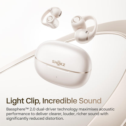 Shokz OpenDots 2 Open-Ear Earbuds (Pearl White)