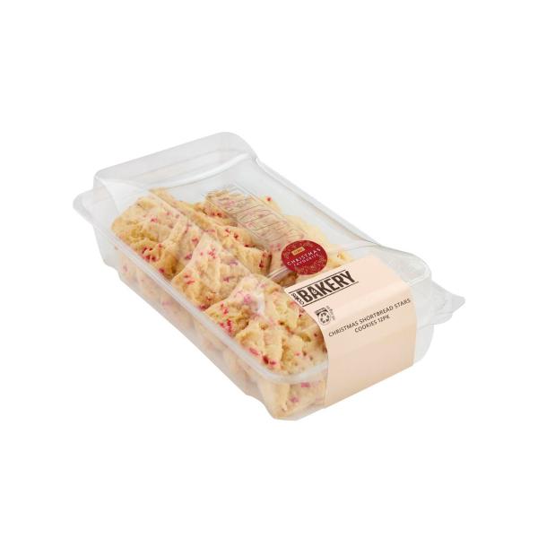 COLES CHRISTMAS SHORTBREAD RED SPRINKLES STAR 12 PACK