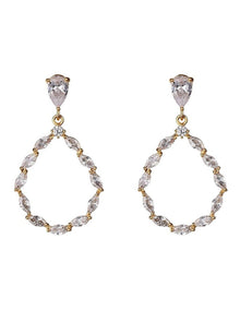 Crystal Gold Teardrop Earring