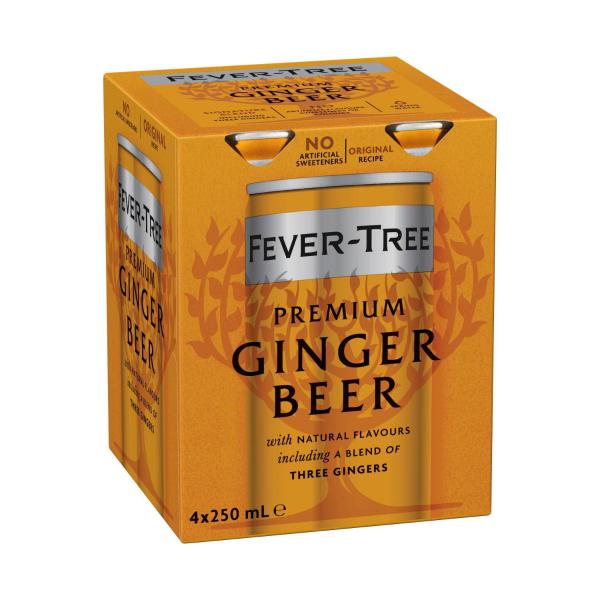 FEVER-TREE PREMIUM GINGER BEER 4X250ML:1 LITRE