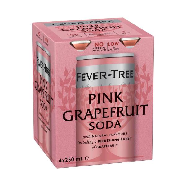 FEVER-TREE PINK GRAPEFRUIT SODA 4X250ML:1 LITRE