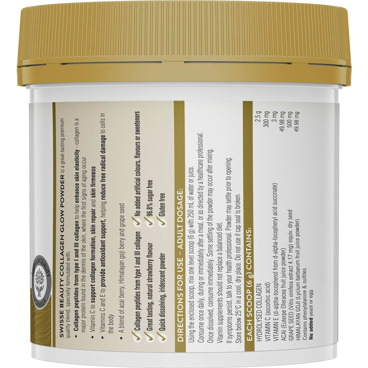Swisse Beauty Collagen Glow Powder Strawberry Flavour 240g