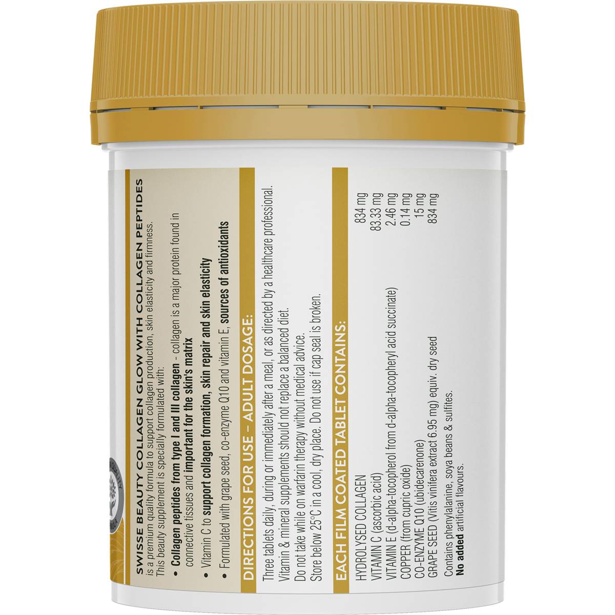 Swisse Beauty Collagen Glow With Collagen Peptides Tablets 120 pack