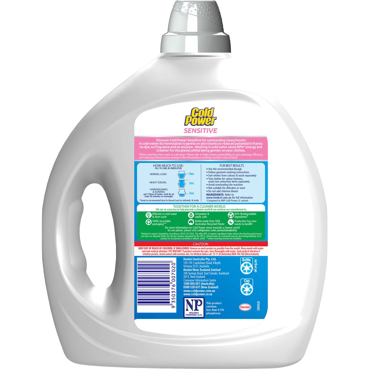 Cold Power Sensitive Laundry Liquid Washing Detergent 4L