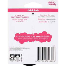 Thick Hair Soft Ponytailers XL 5 pack