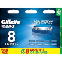 Gillette Mach 3 Turbo 3D Razor Blade Refills 8 pack
