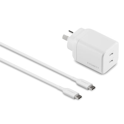 Cygnett Charge & Connect 60W Dual USB-C Wall Charger