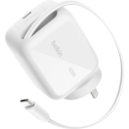 Belkin UltraCharge Retractable GaN Wall Charger 45W