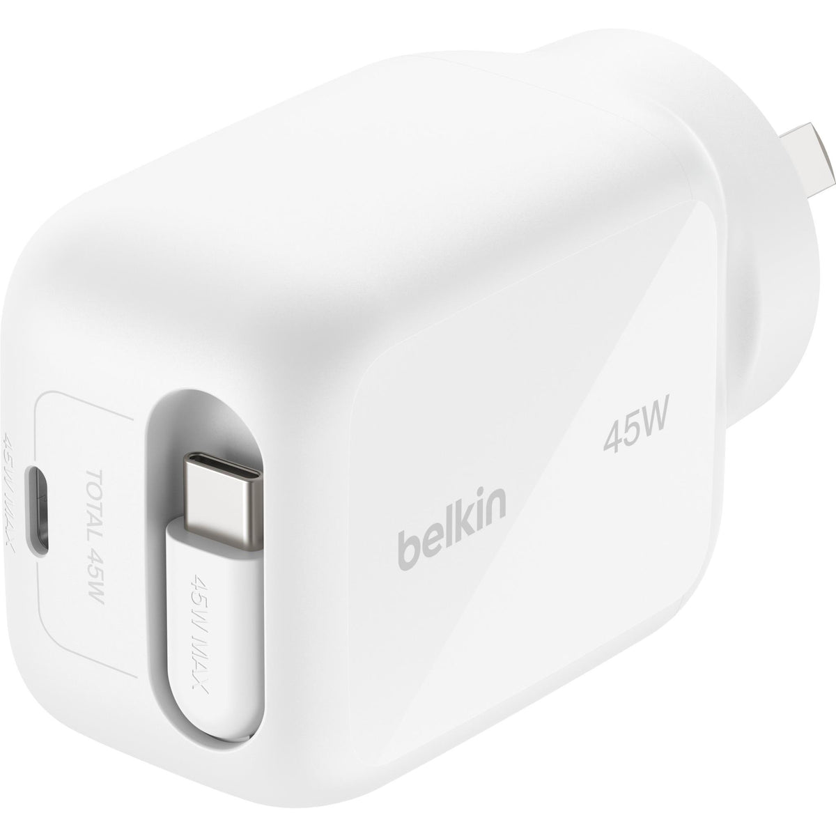 Belkin UltraCharge Retractable GaN Wall Charger 45W