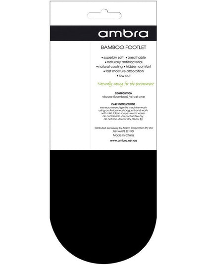 Ecostyle Bamboo Footlet 2 Pair Socks in Black