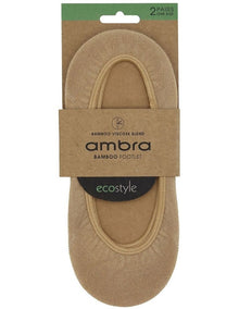 Ecostyle Bamboo Footlet 2 Pair Socks in Natural