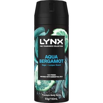 Lynx Fine Fragrance Body Spray Aqua Bergamot 150mL