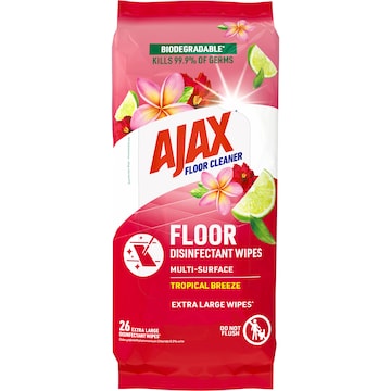 Ajax Floor Disinfectant Wipes 26 pack