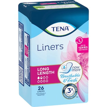 TENA Incontinence Liners Long Length 26 pack