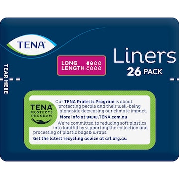 TENA Incontinence Liners Long Length 26 pack