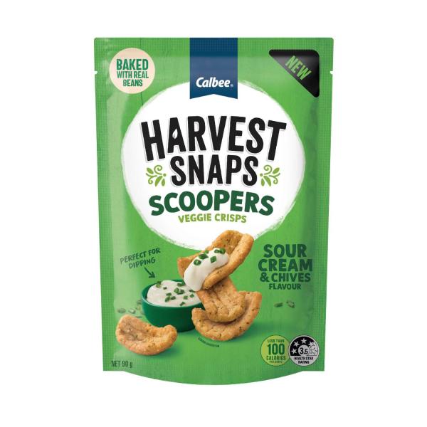 HARVEST SNAPS SCOOPERS 90G:SOUR CREAM & CHIV:.:90 GRAM