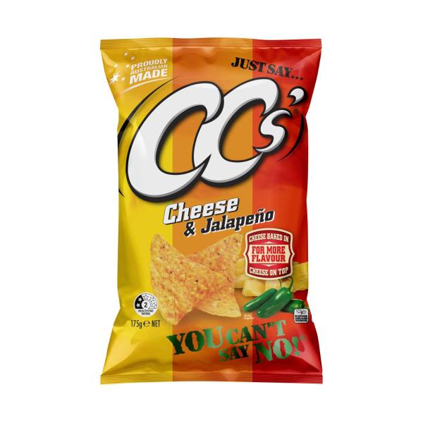 CC'S CORN CHIPS 175G:CHEESE & JALEPENO:.:175 GRAM