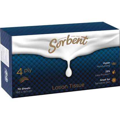 Sorbent Lotion Tissues 4 Ply 70 pack