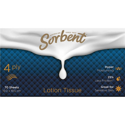 Sorbent Lotion Tissues 4 Ply 70 pack
