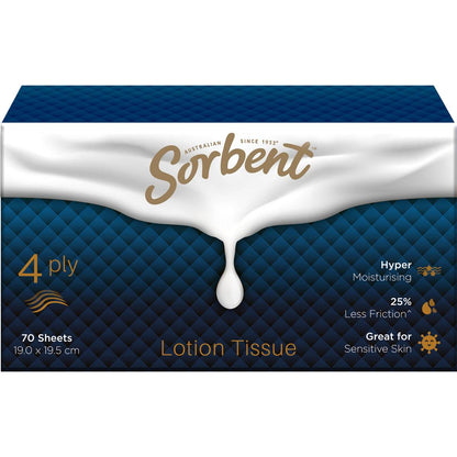 Sorbent Lotion Tissues 4 Ply 70 pack