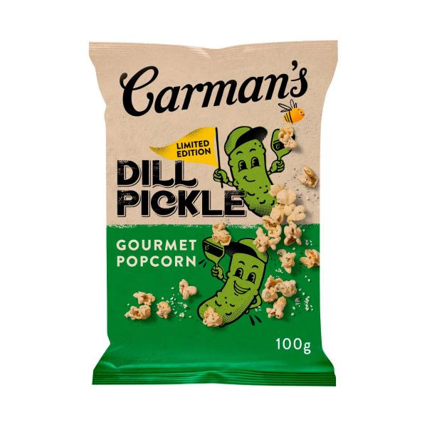 CARMAN'S POPCORN  100G:DILL PICKLES:.:100 GRAM