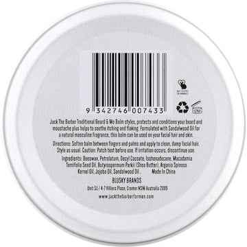 Jack The Barber Beard & Mo Facial Hair Balm Nourish 95g