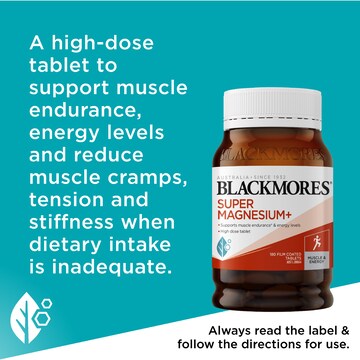 Blackmores Super Magnesium+ Coated Tablets 180 pack