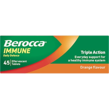 Berocca Immune Daily Defence Orange Effervescent Tablets 45 pack