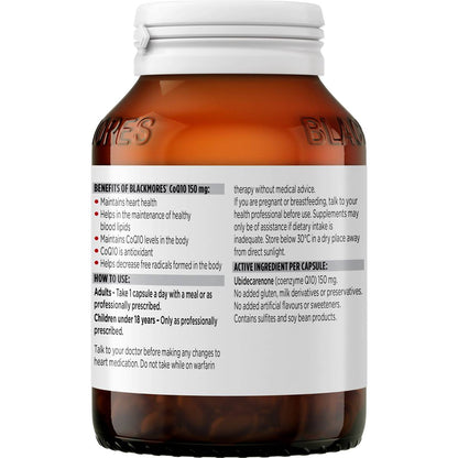 Blackmores CoQ10 150mg Heart & Blood Lipid Health Capsules 90 pack