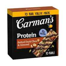 CARMAN'S PROTEIN BARS SALTED DARK CHOC ALMOND 400G.