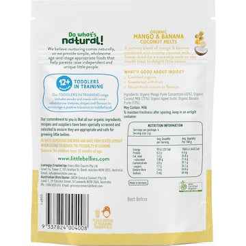 Little Bellies Coconut Melts Mango & Banana 20g