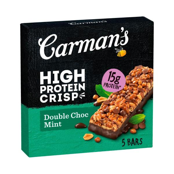 CARMAN'S HIGH PROTEIN CRISP BARS CHOC MINT 250G