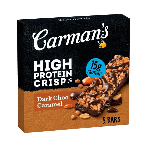CARMAN'S HIGH PROTEIN CRISP BARS CHOC CARAMEL 250G
