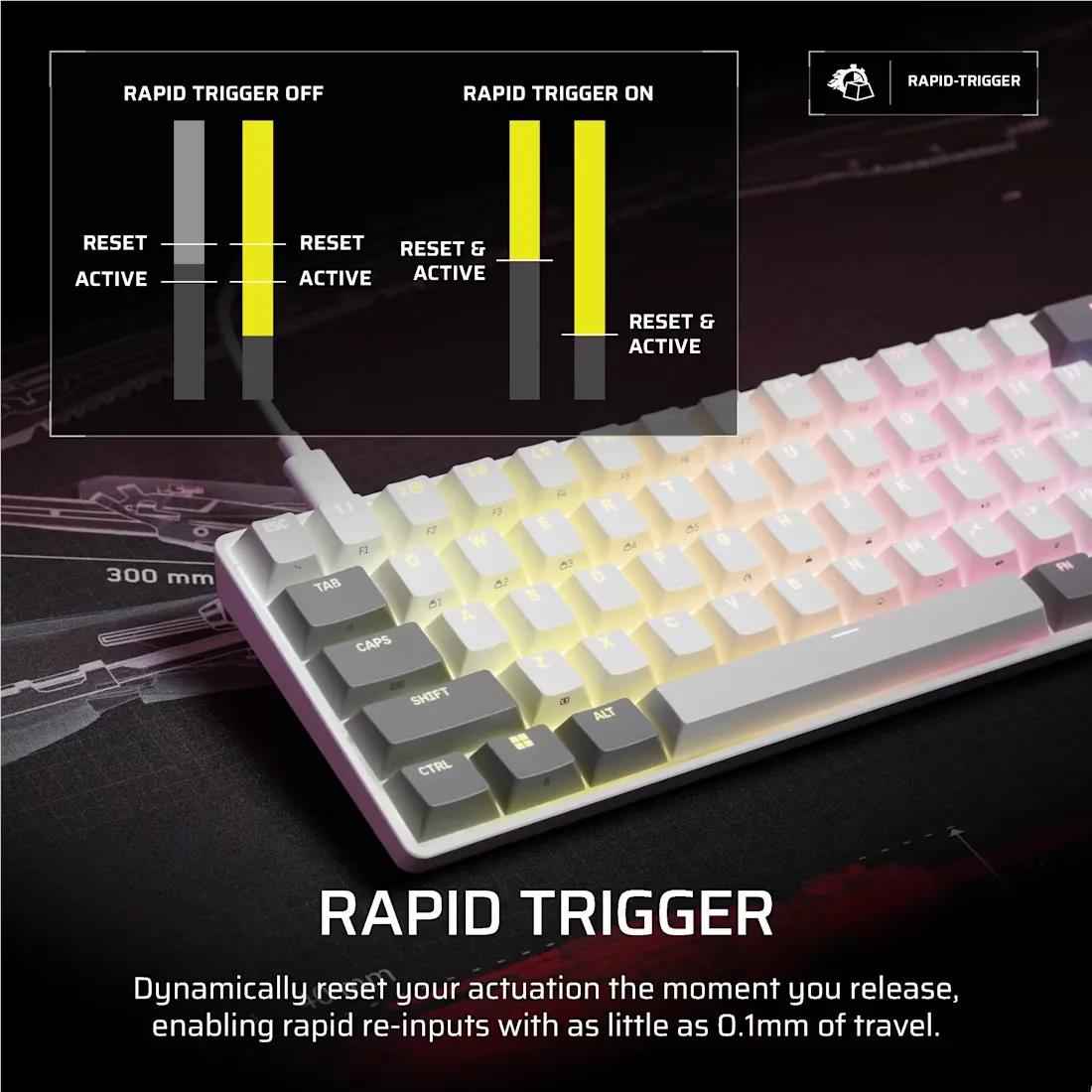 Corsair Clipper PRO MINI 60 Hall Effect Gaming Keyboard (White)