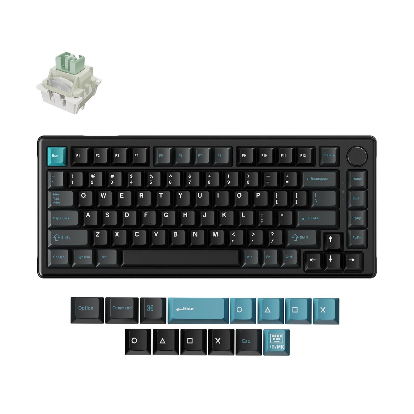 Keychron J2 HE 8K Wired Magnetic Switch Keyboard - Ultra-Fast Lime Magnetic Switch (Black)