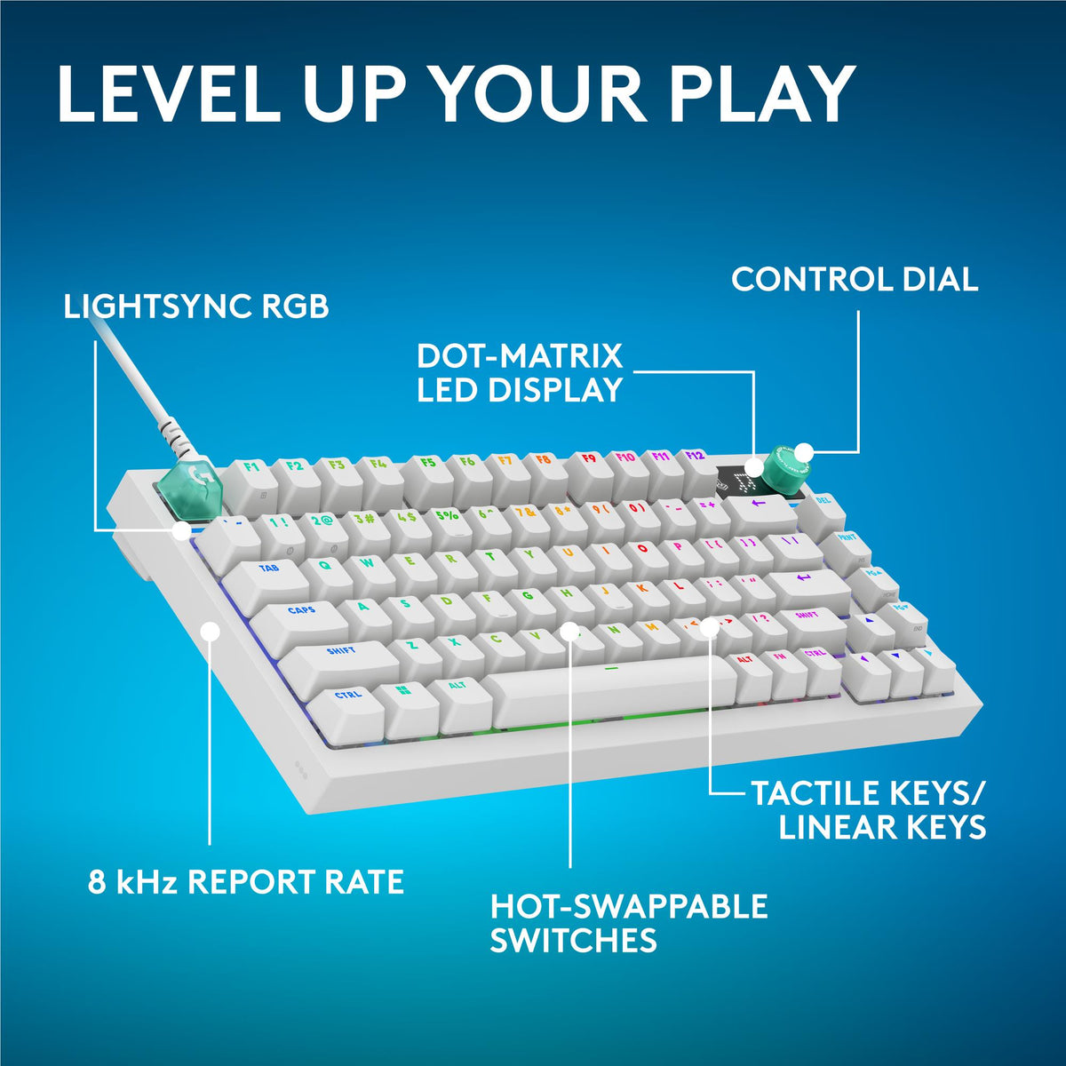 Logitech G G316 X 75 Gaming Keyboard (White)