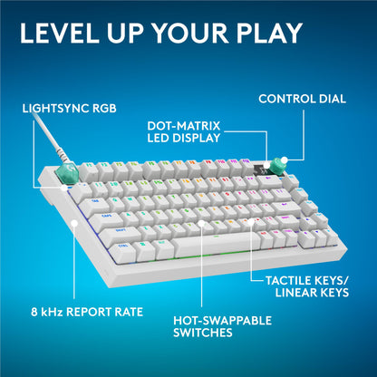 Logitech G G316 X 75 Gaming Keyboard (White)