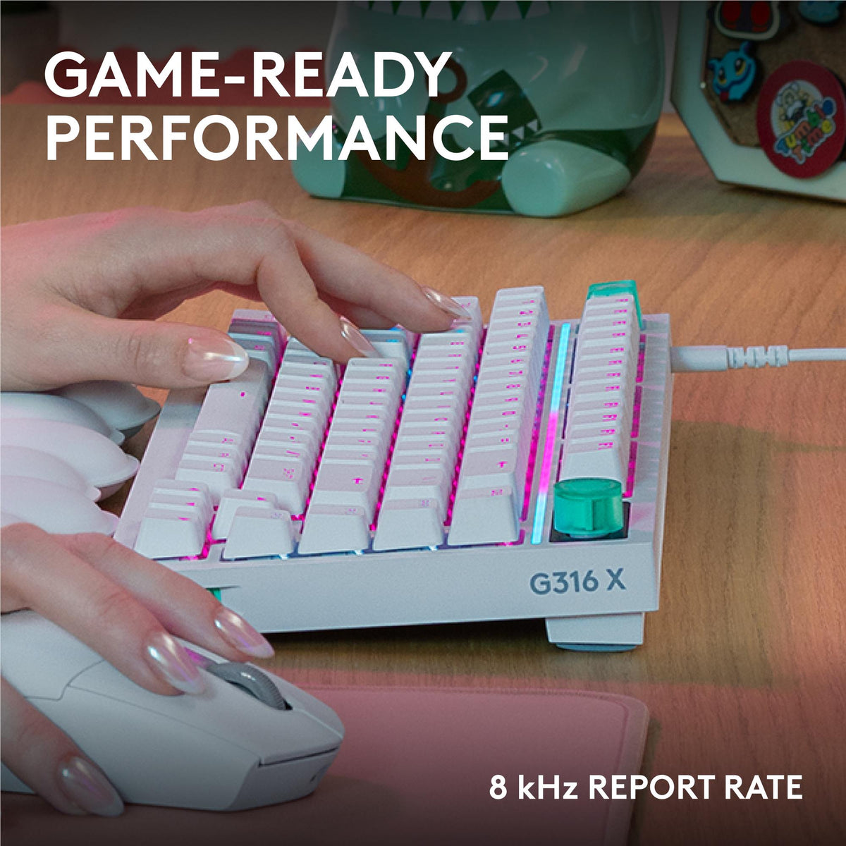 Logitech G G316 X 75 Gaming Keyboard (White)
