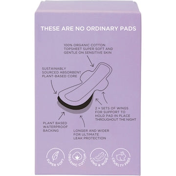 TOM Organic Ultra Thin Overnight Pads 8 pack